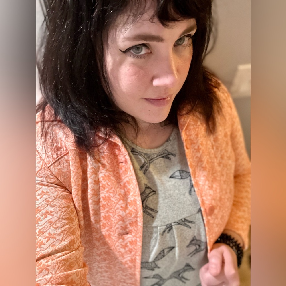 Orange Patterned Women's Jacket - Picture 8 of 8